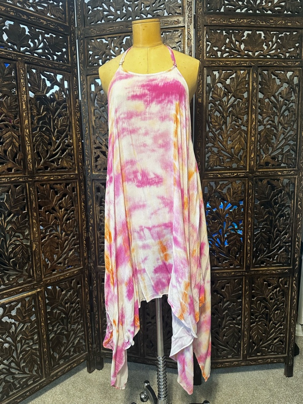 Anna & Ava Pink, Orange and White Tie-Dye Swim Coverup